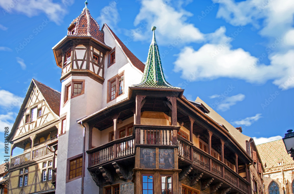 Fototapeta premium Colmar. La maison Pfister, Monument historique, Alsace, Haut Rhin. Grand Est