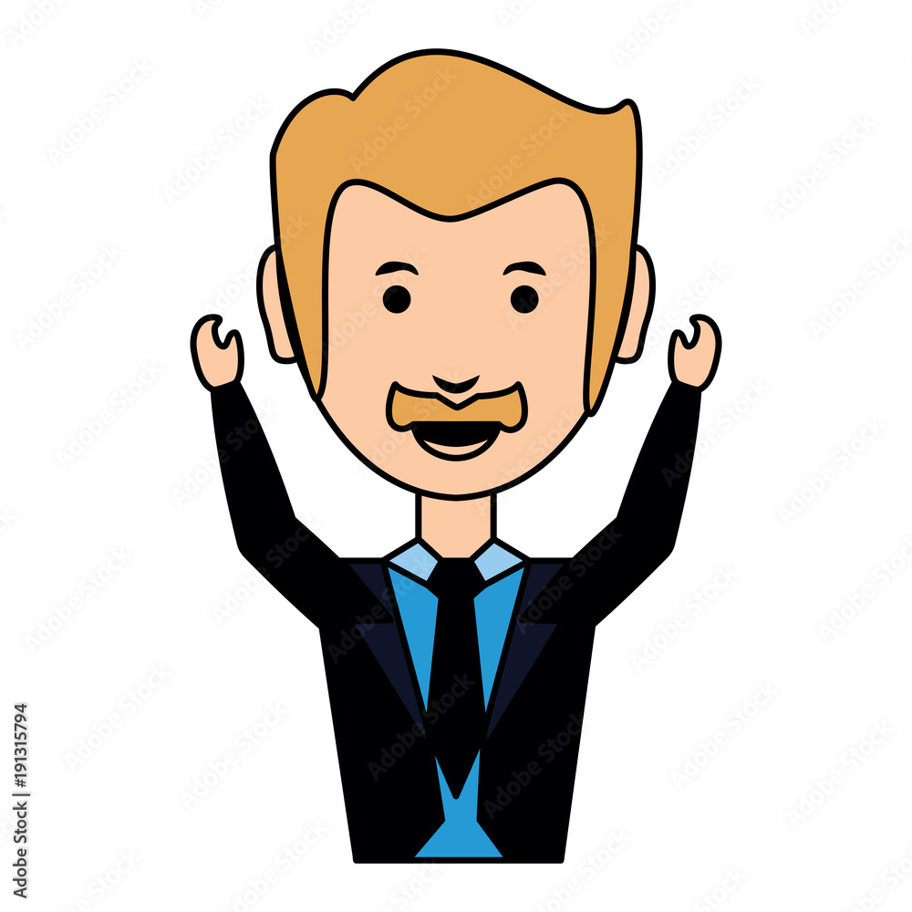 cartoon businessman icon