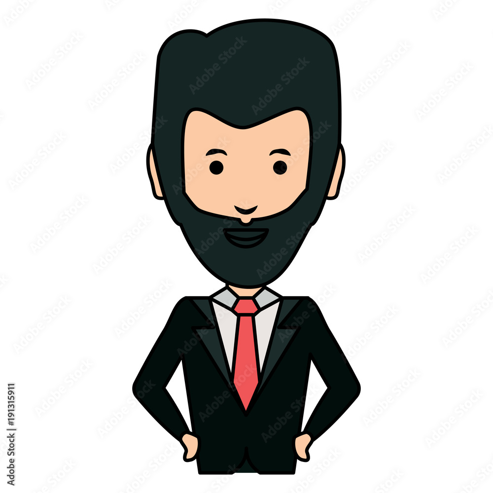 cartoon businessman icon