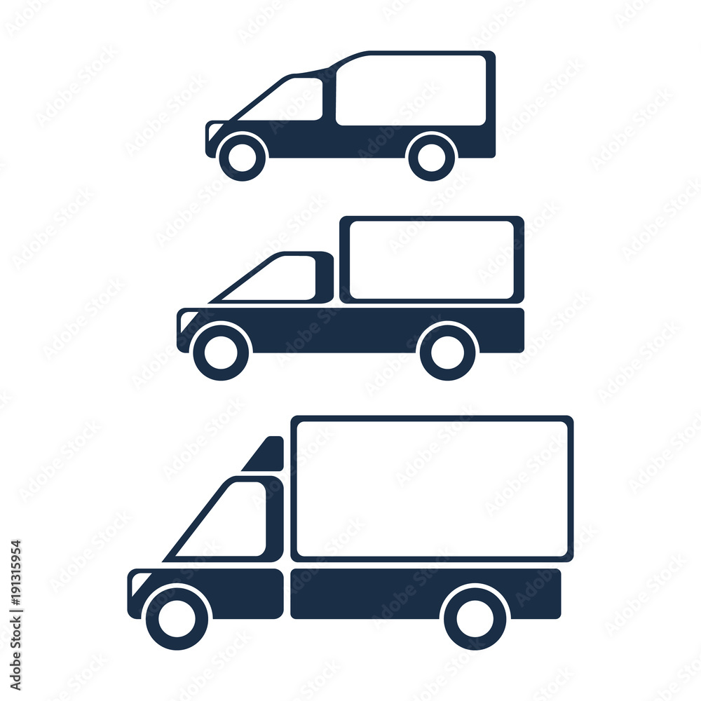 Logo of delivery service, set of icons. Abstract concept. Vector illustration on white background.