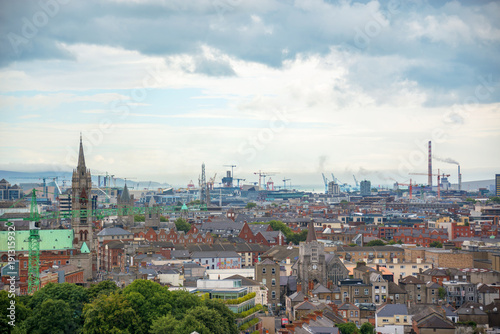 Aerial view of the city of Dublin, Ireland © Delphotostock