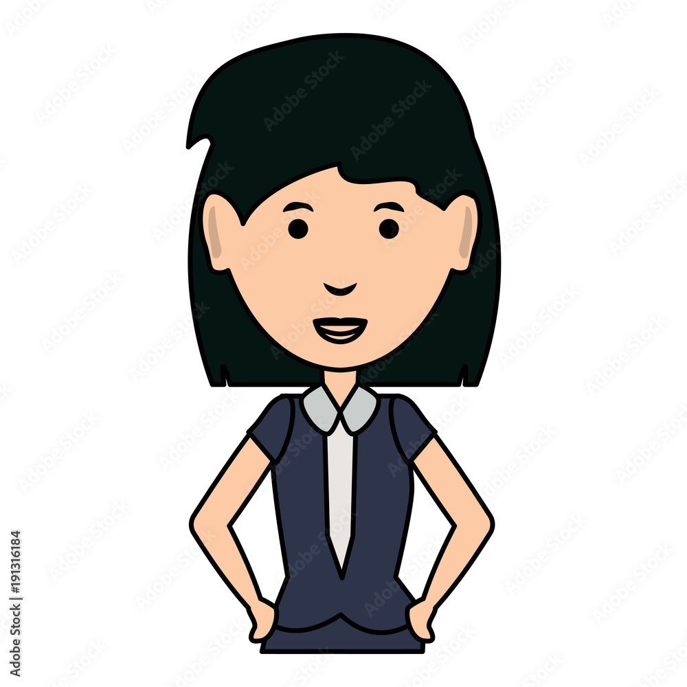 cartoon businesswoman icon