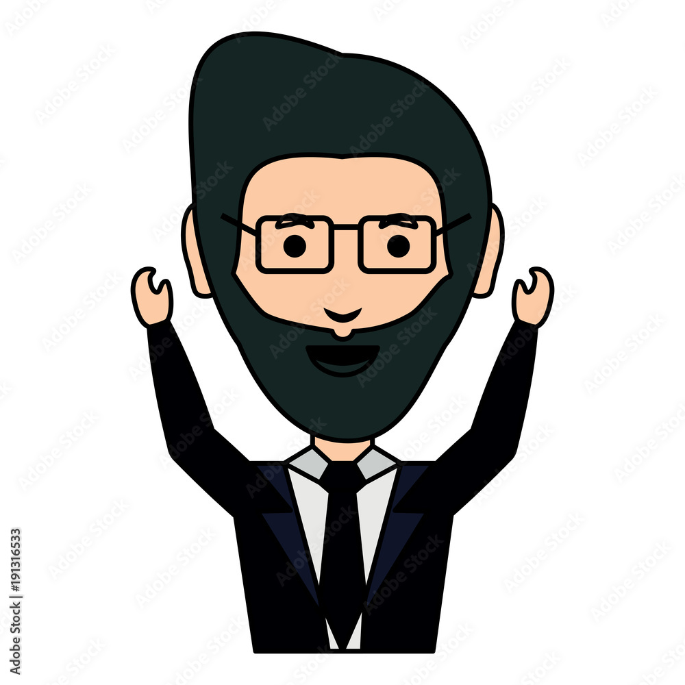 cartoon businessman icon