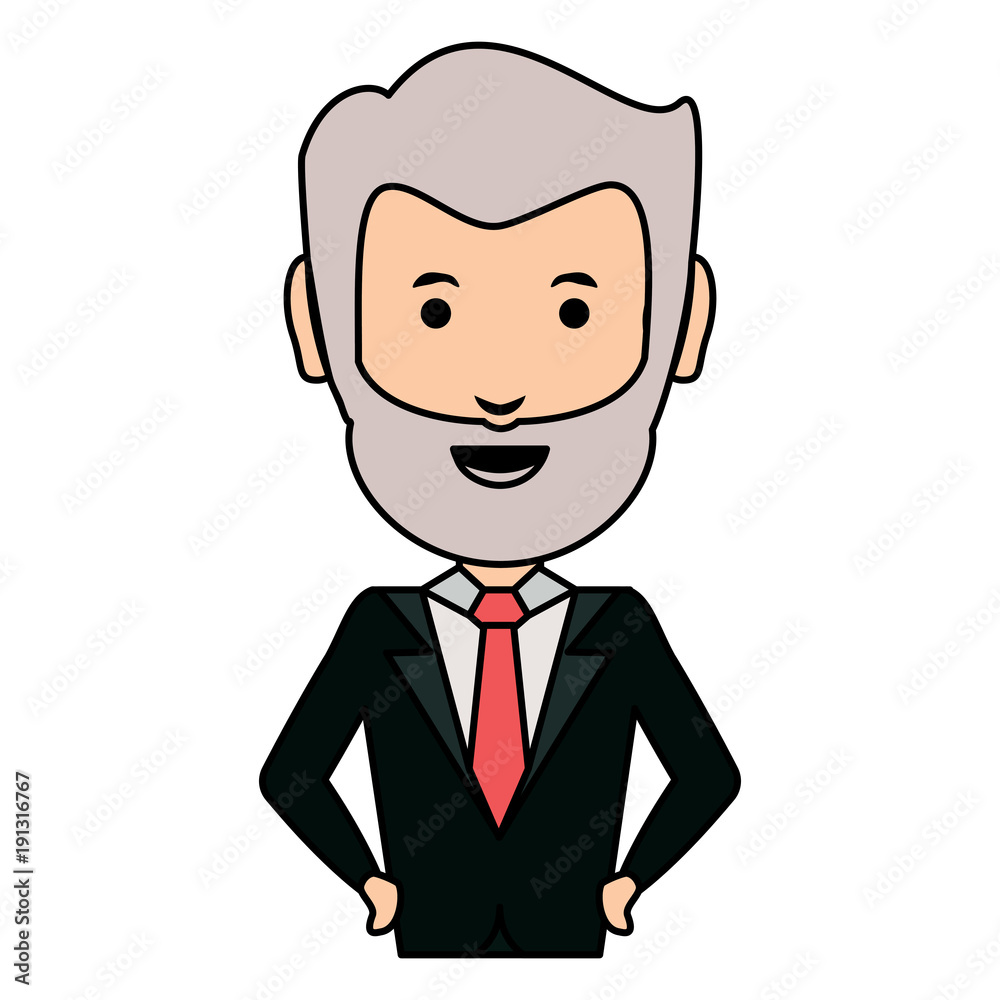 cartoon businessman icon