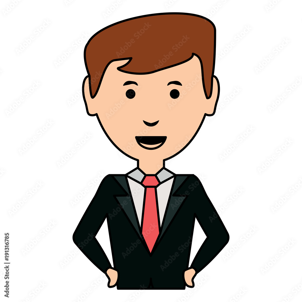 cartoon businessman icon