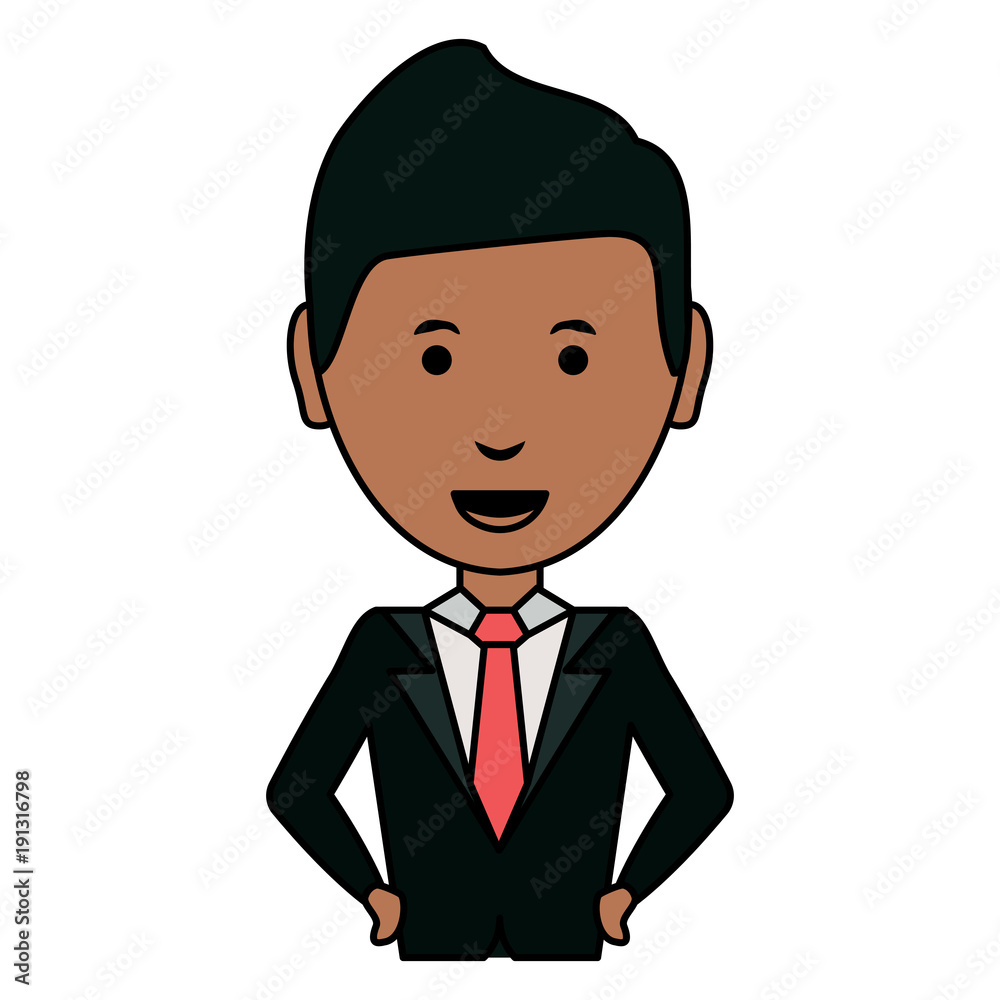 cartoon businessman icon