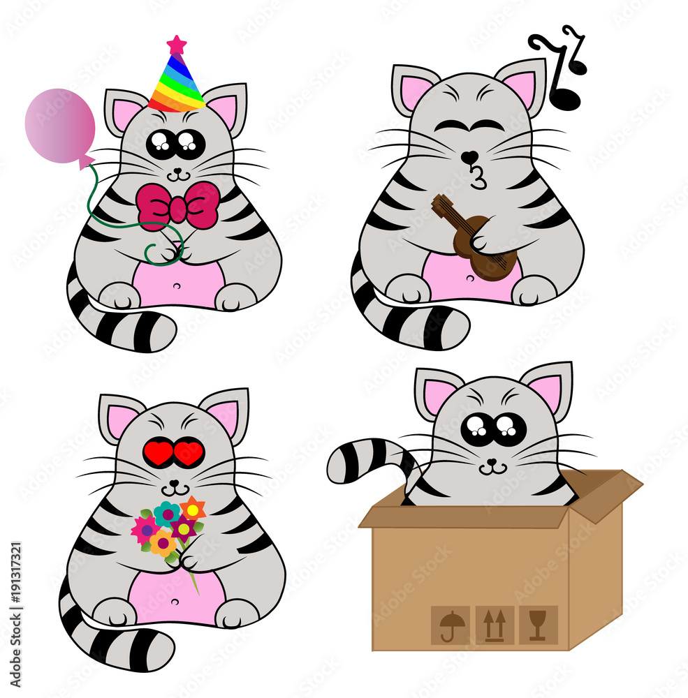 Obraz premium Cute cat character