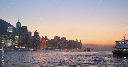 Canvas Print Hong Kong at sunset
