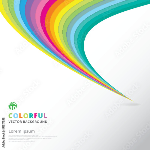 Abstract colorful lines pattern twist curve element speed motion on white background with copy space.
