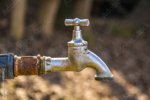 Water stream coming out of the water tap 