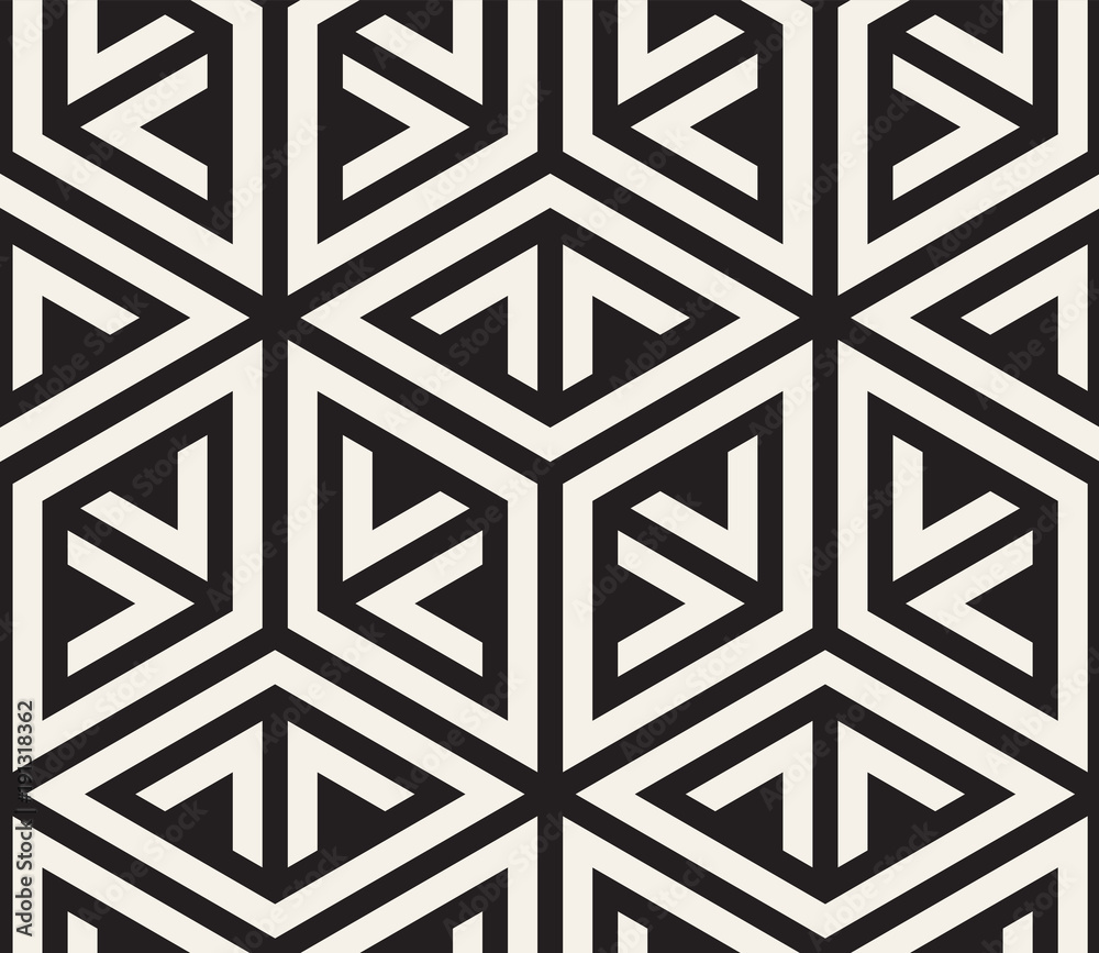 Vector seamless pattern. Modern stylish abstract texture. Repeating geometric shapes from striped elements