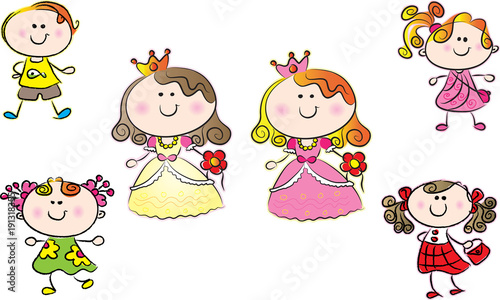 cartoon kids set