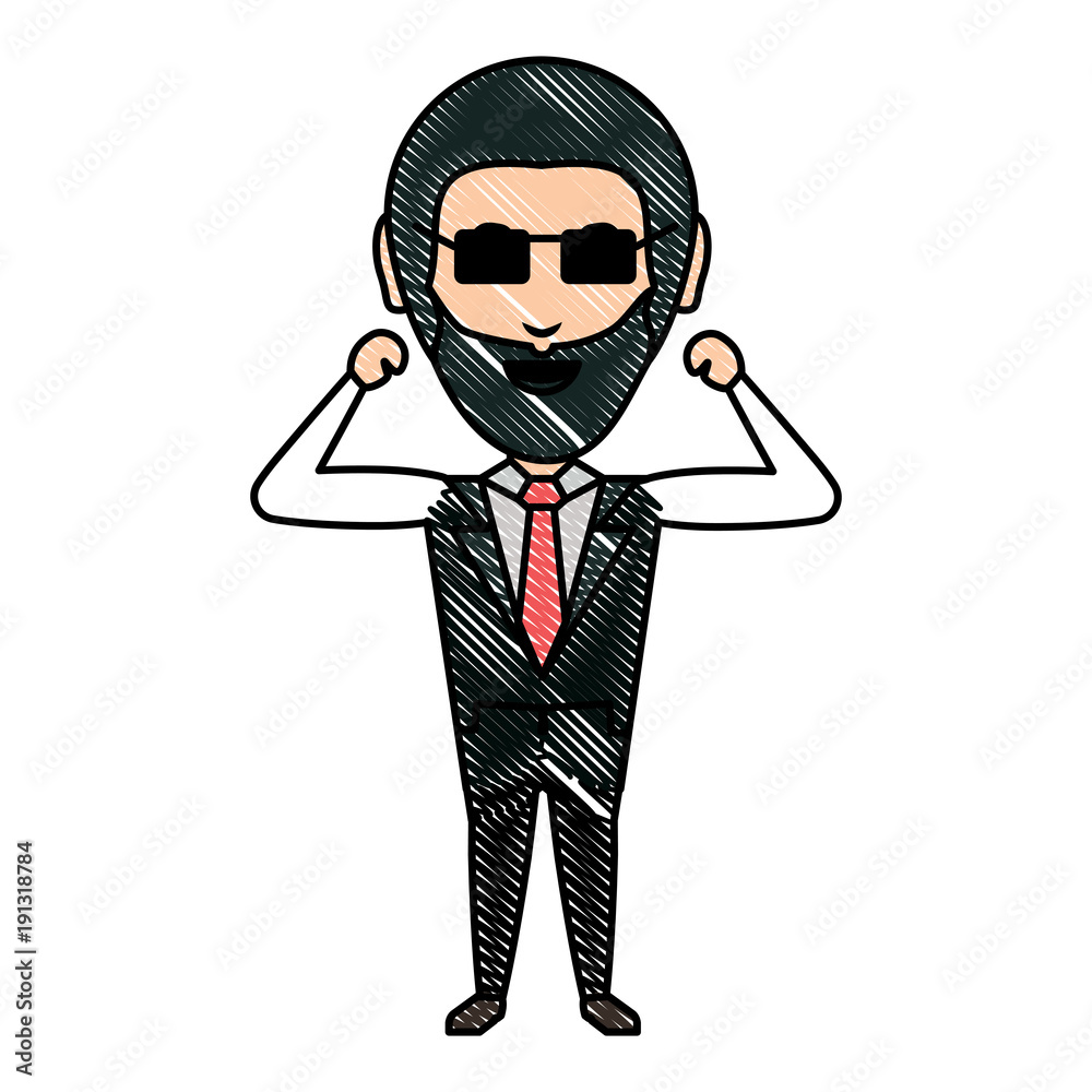 cartoon businessman icon