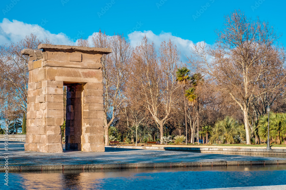 The Temple of Debod in Madrid, Spain. The Temple of Debod in Madrid, Spain.