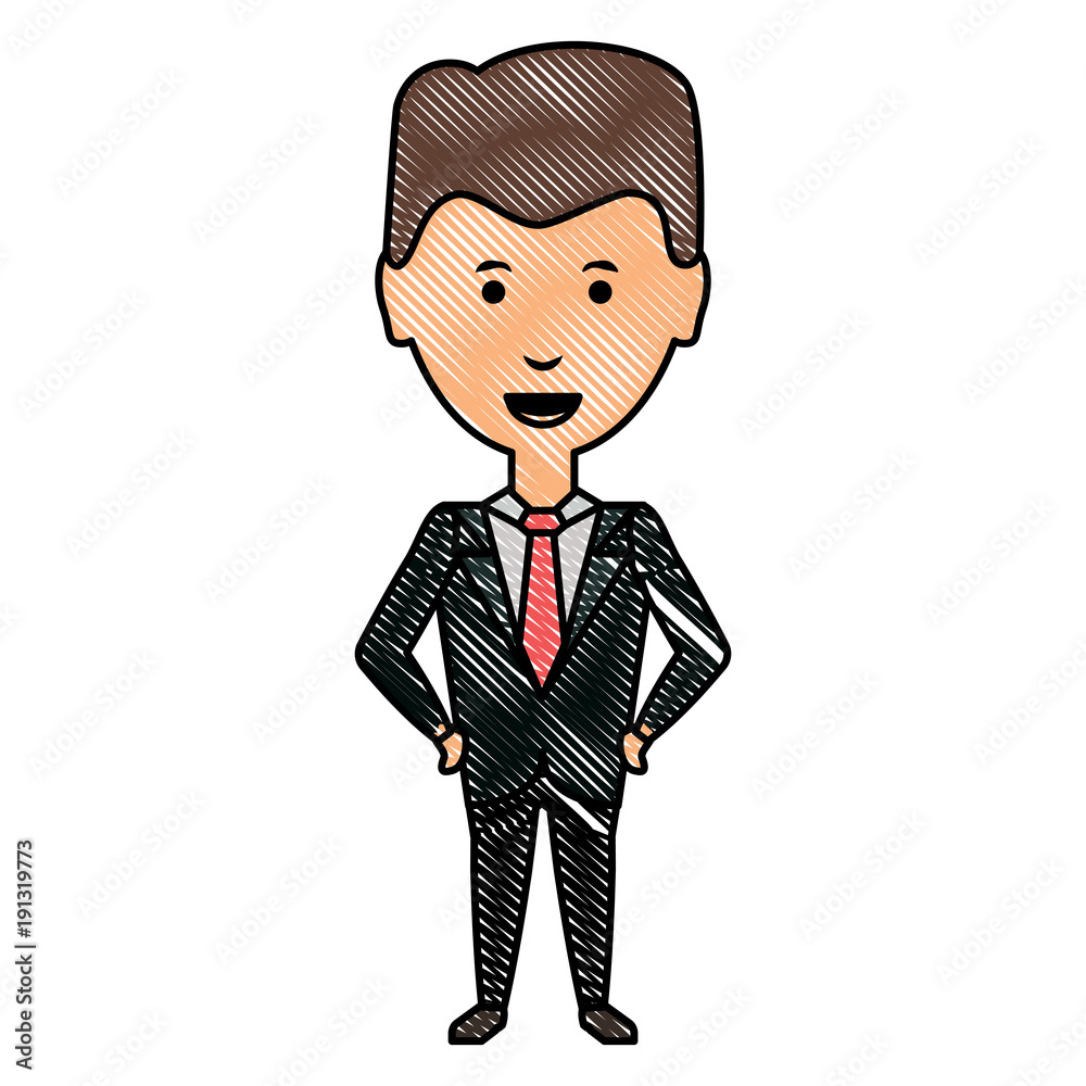 cartoon businessman icon