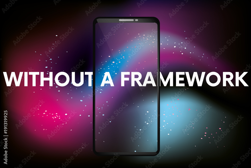 smartphone icon in the style flat design on the space background. stock vector illustration