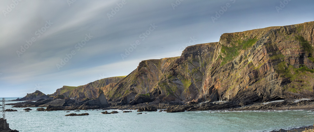 Seaside landscape in the county of Devon. Near Hartland Quay. UK Seaside landscape in the county of Devon. Near Hartland Quay. UK