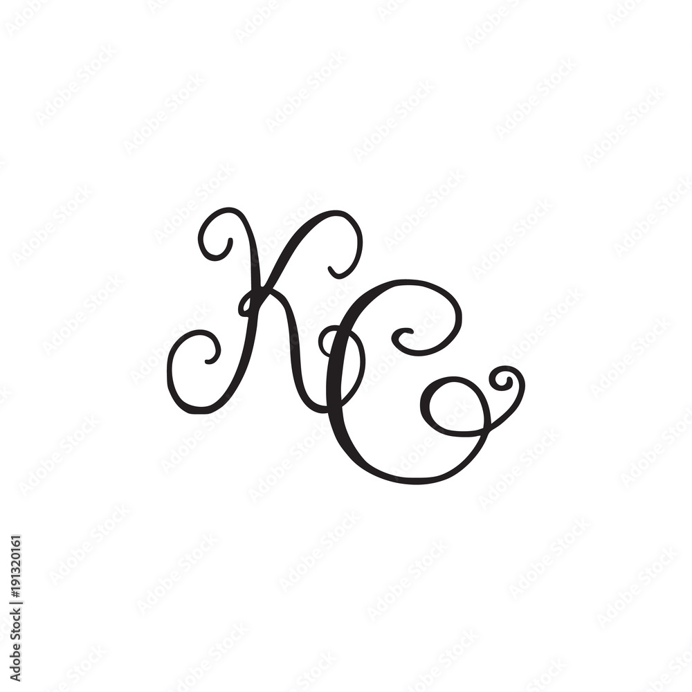 Handwritten monogram KC icon