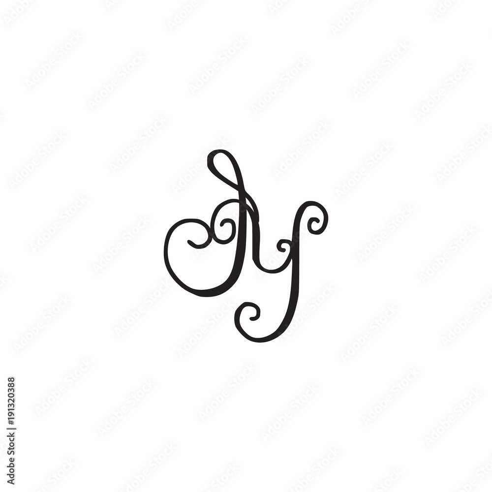 Handwritten monogram IY icon Handwritten monogram IY icon
