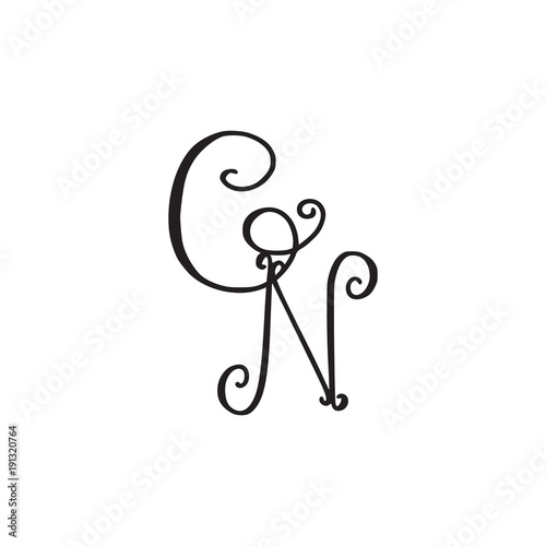 Handwritten monogram CN icon