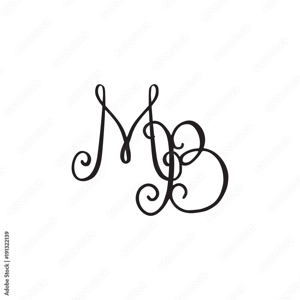 Handwritten monogram MB icon Handwritten monogram MB icon