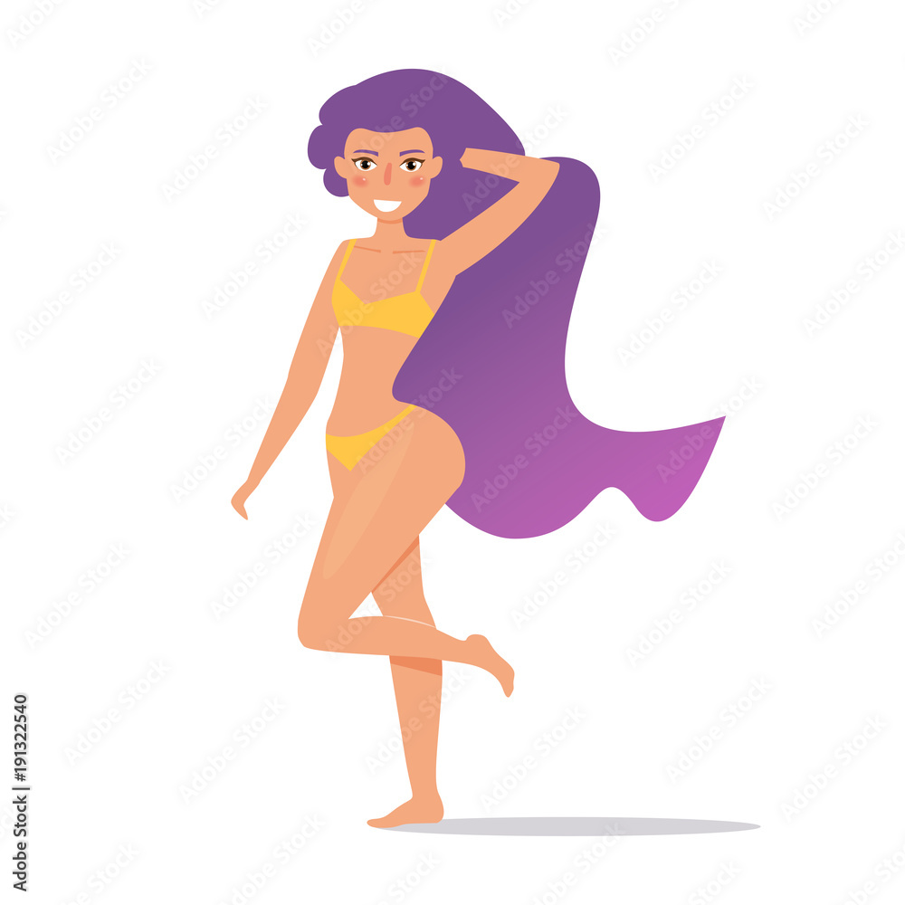 Woman in a swimsuit. Vector.