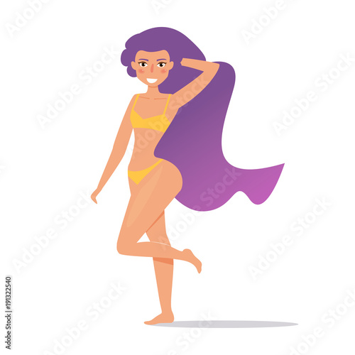 Woman in a swimsuit. Vector.