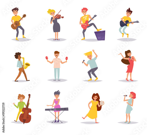 Set with musicians. Vector.