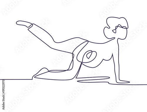 One continuing line. Yoga for pregnant