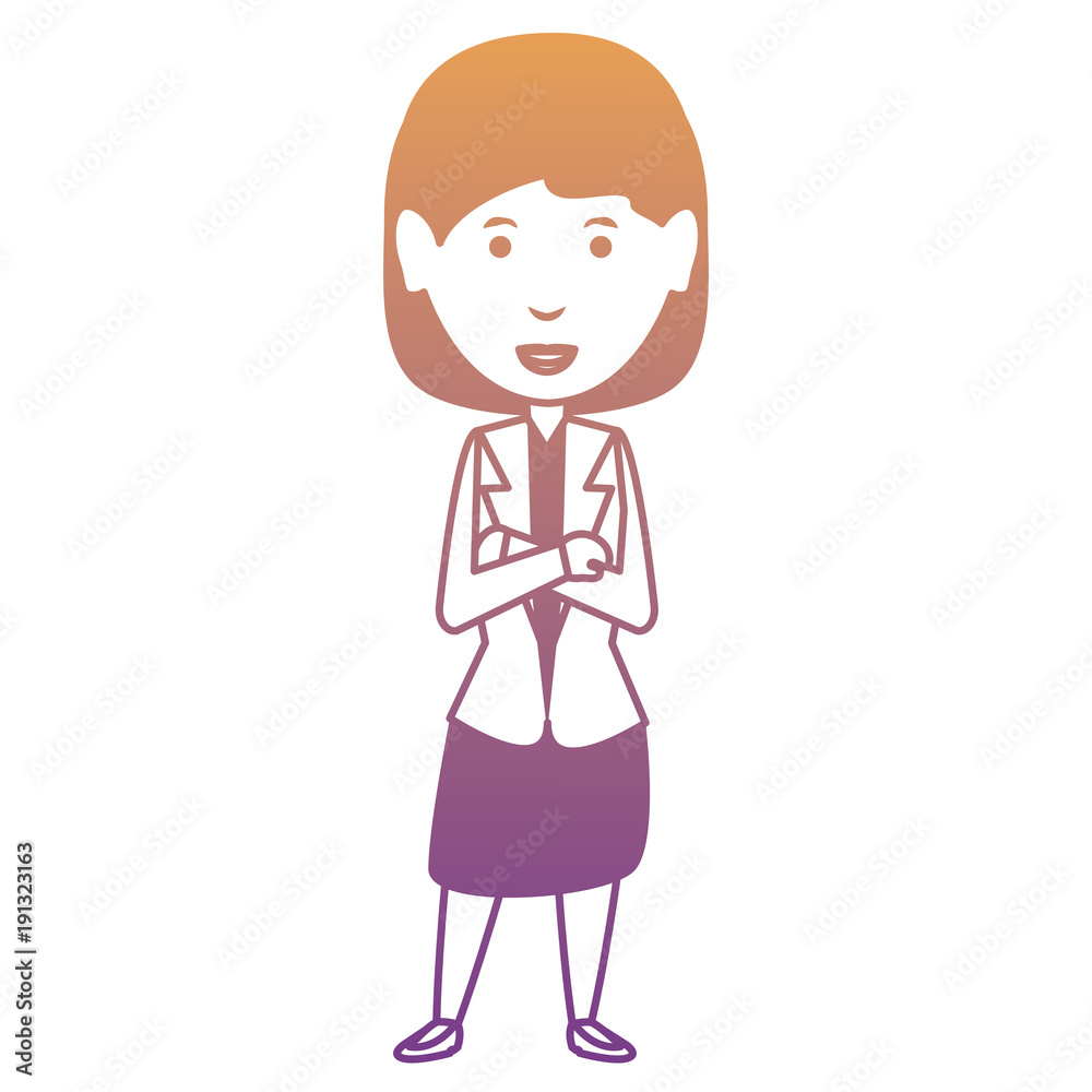 cartoon businesswoman icon