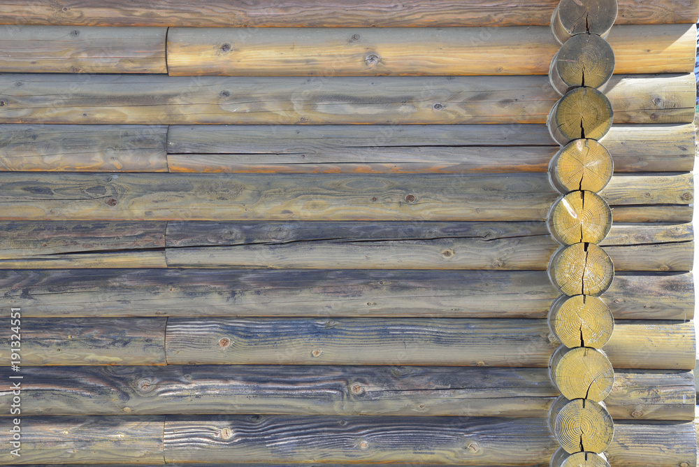 Naklejka premium ログハウスの壁