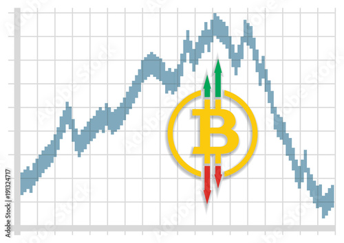 Fluctuations of the CryptoCurrency. Vector illustration.