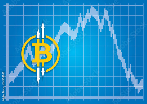 Fluctuations of the CryptoCurrency. Vector illustration.