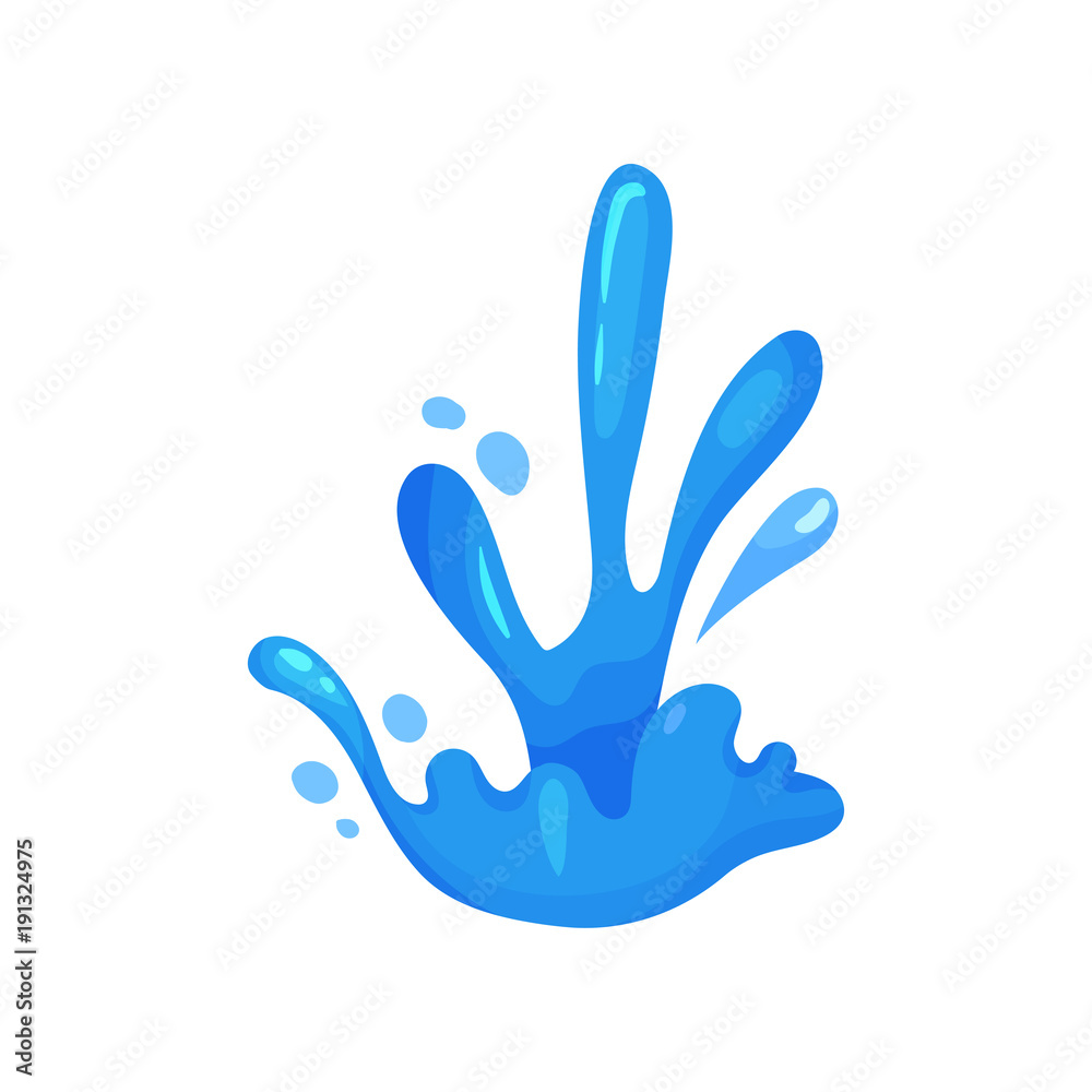 Blue water wave splash, wavy symbol of nature in motion vector Blue water wave splash, wavy symbol of nature in motion vector