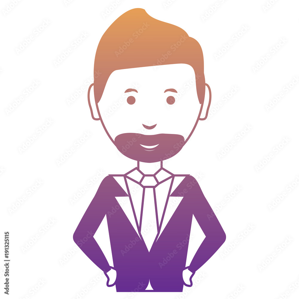 cartoon businessman icon