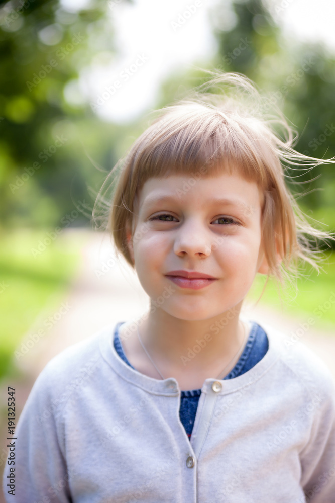 Little girl   in summer day