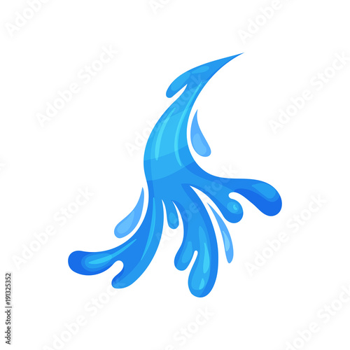 Water or ocean wave, marine, oceanic and nautical theme vector Illustration