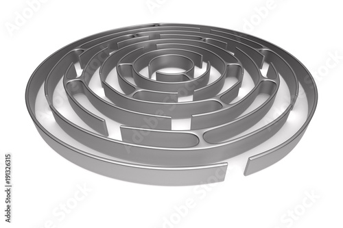 Circle maze on white backgr...