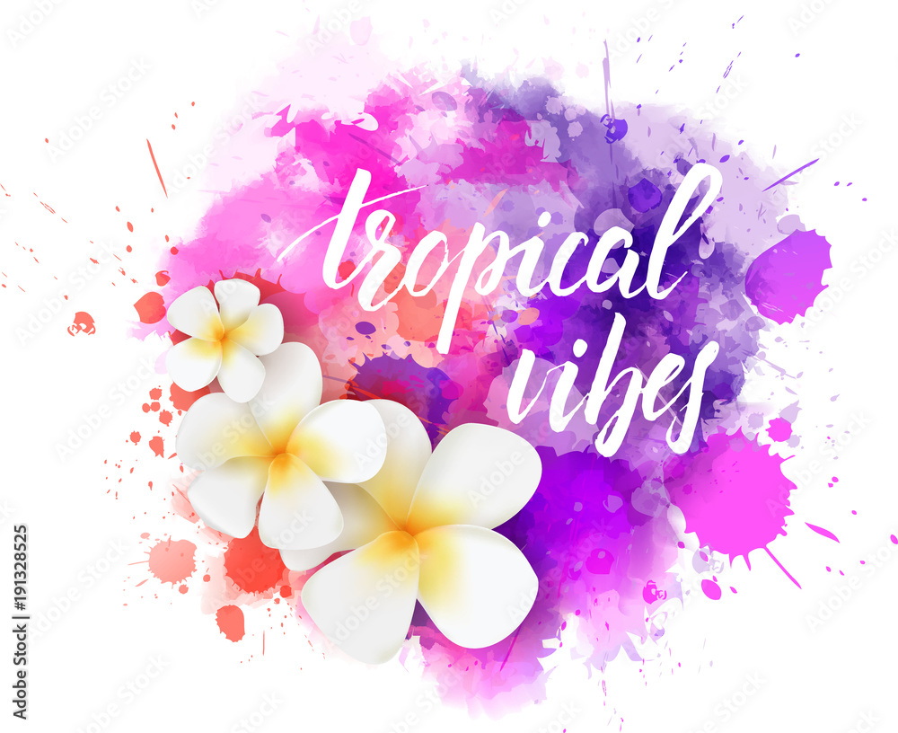 Travel background with flowers