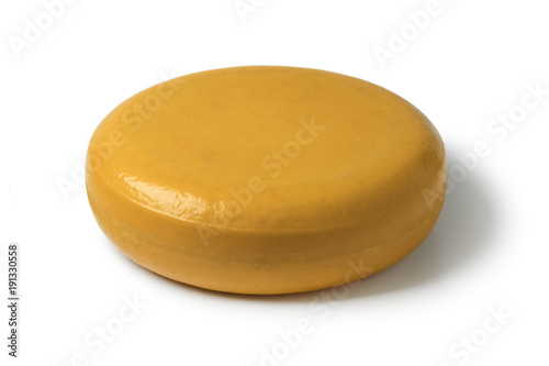  Whole round yellow Gouda cheese