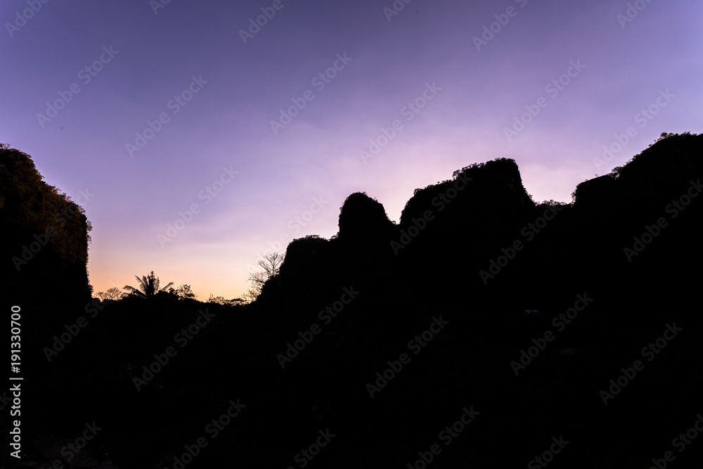 View of Rammang-Rammang, limestone forest in South Sulawesi Indonesia