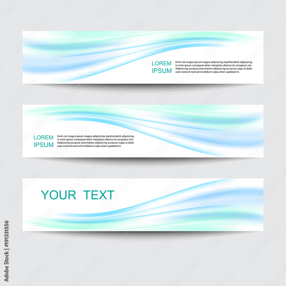 Fototapeta premium Abstract header blue wave white vector design