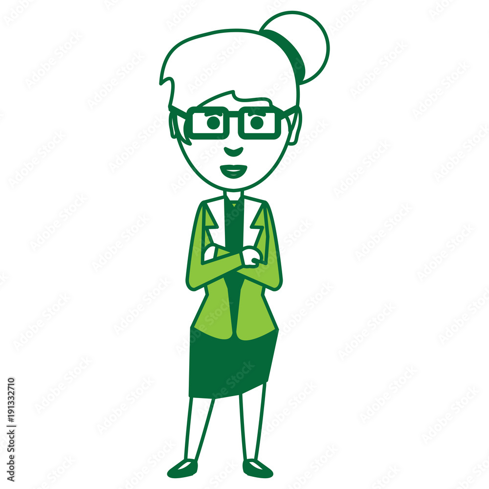 cartoon businesswoman icon