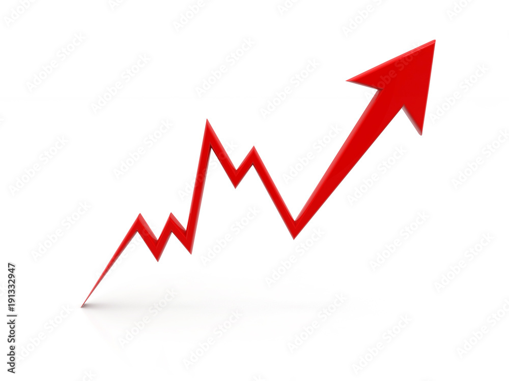 Business graph, arrow 3d rendering, business growth concept, 3d rendering Business graph, arrow 3d rendering, business growth concept, 3d rendering