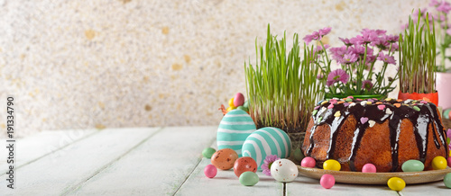 Canvas Print Chocolate easter cake