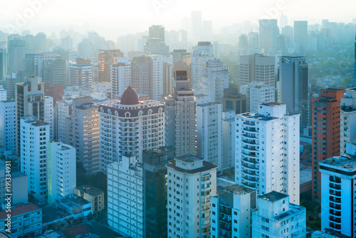 Panoramic view residential buildings at Sao Paulo, Brazil, South America