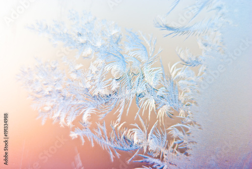 Icy patterns on the glass