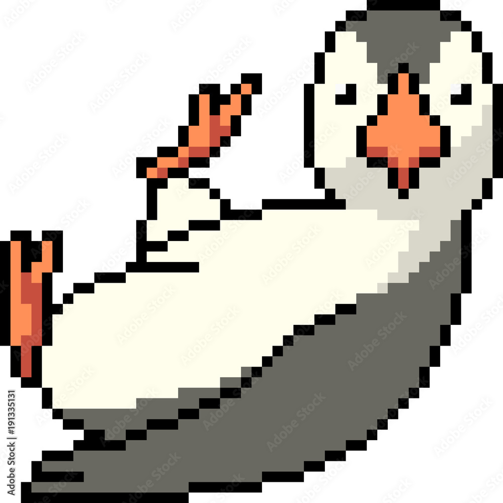 vector pixel art penguin