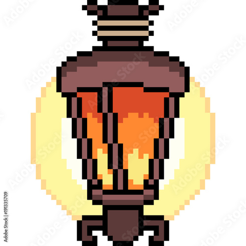 vector pixel art lamp
