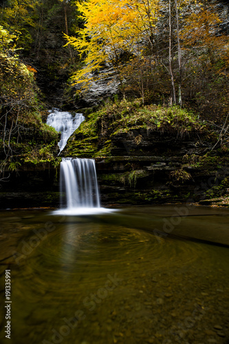 Curtain Cascade - Havana Glen - Waterfall in Autumn - New York